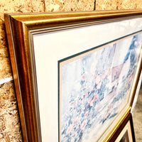 34x27-Inch Framed Cottage Artwork by Dalina Darton – 1986