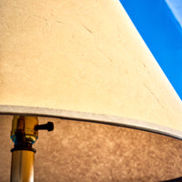 Polished Brass Table Lamp with Textured Shade, 25-Inch Height