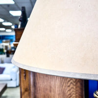 Polished Brass Table Lamp with Textured Shade, 25-Inch Height