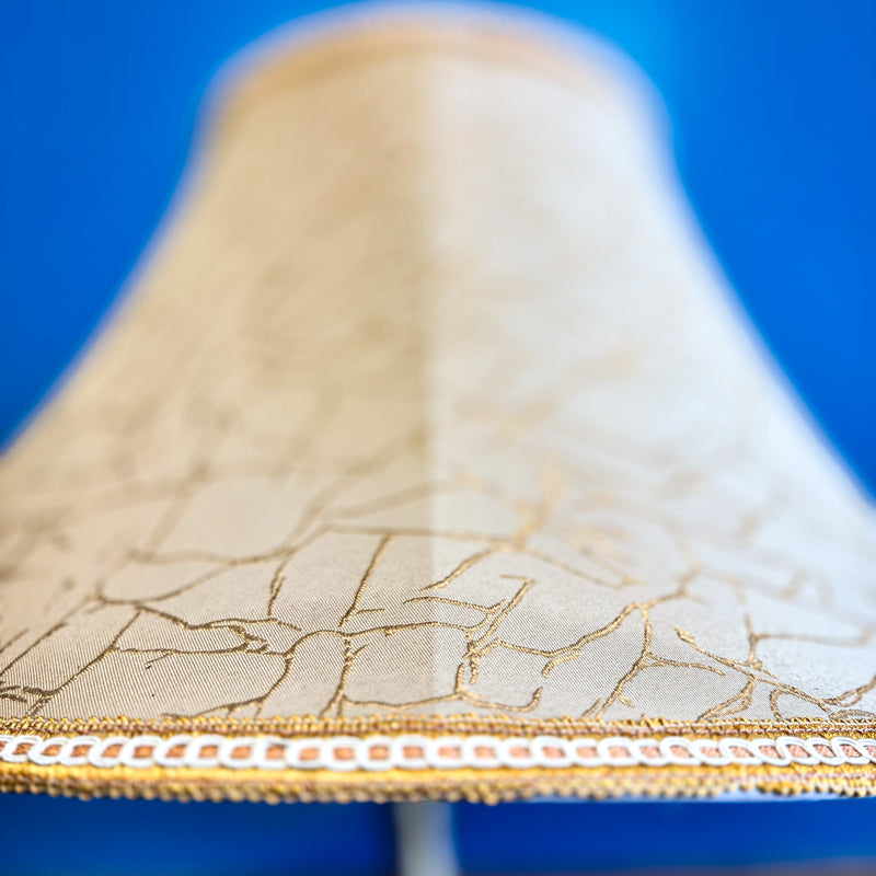 Sculpted Wooden Designer Table Lamp with Fabric Shade, 39-Inch Height