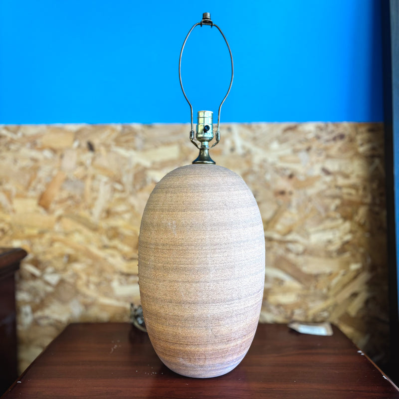 Pot-Style Ceramic Table Lamp with Brass Accents, 27-Inch Height