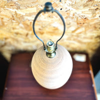 Pot-Style Ceramic Table Lamp with Brass Accents, 27-Inch Height