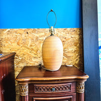 Pot-Style Ceramic Table Lamp with Brass Accents, 27-Inch Height