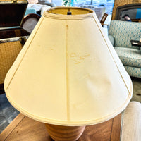 Pot-Style Ceramic Table Lamp with Brass Accents, 27-Inch Height