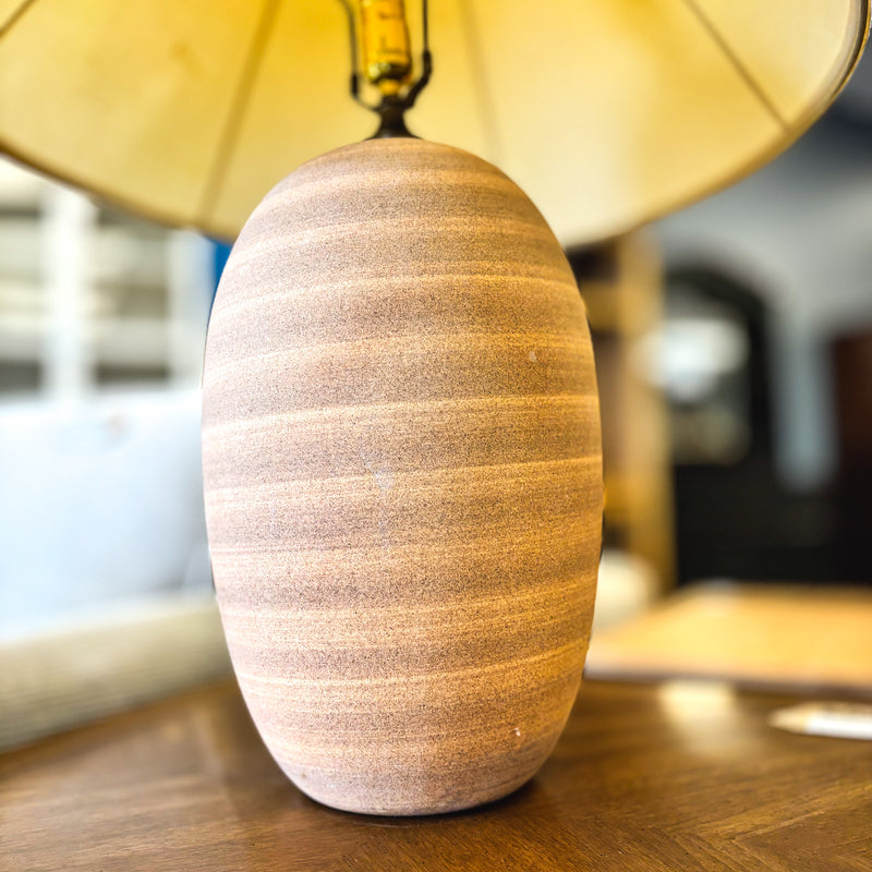 Pot-Style Ceramic Table Lamp with Brass Accents, 27-Inch Height