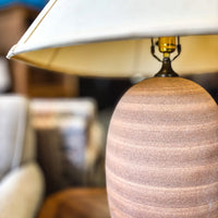 Pot-Style Ceramic Table Lamp with Brass Accents, 27-Inch Height