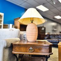 Pot-Style Ceramic Table Lamp with Brass Accents, 27-Inch Height