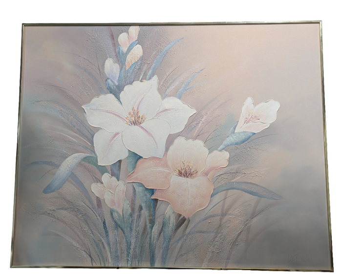 Pastel Flowers By Lee Reynolds Framed Canvas Artwork