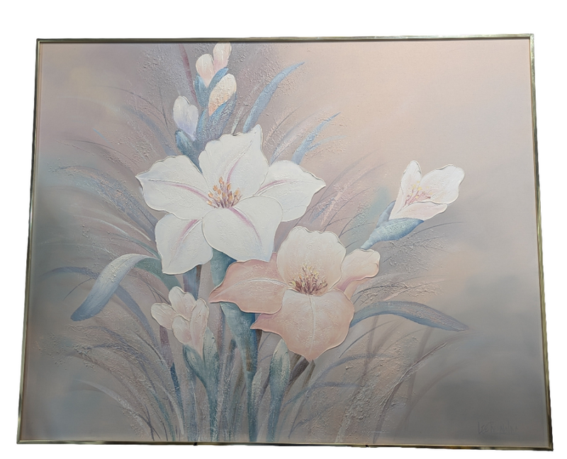Pastel Flowers By Lee Reynolds Framed Canvas Artwork