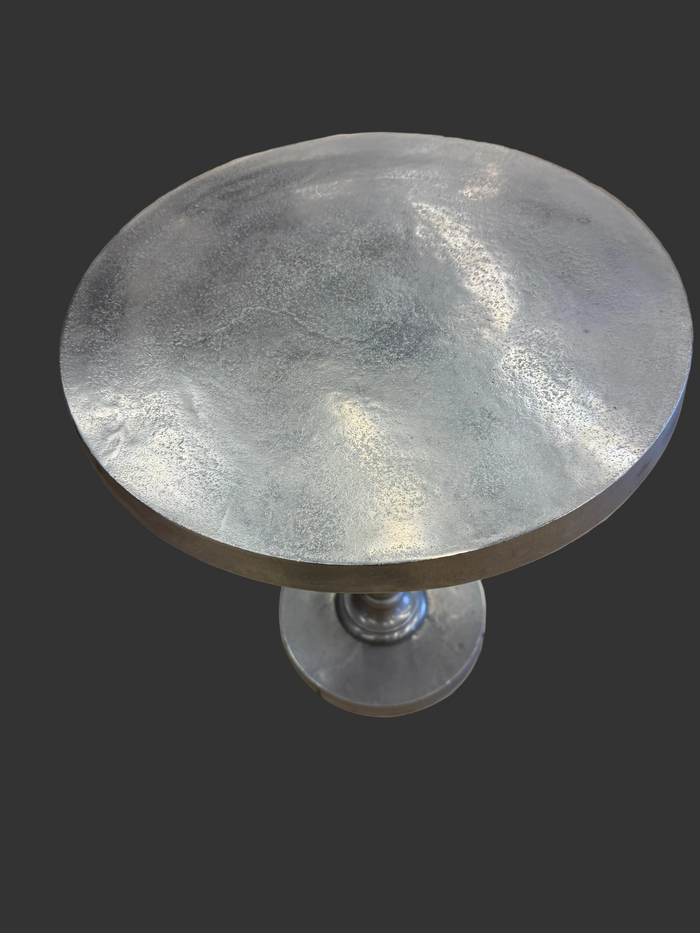 Modern Cast Aluminum Pedestal Side Table - Accent/Bistro Table