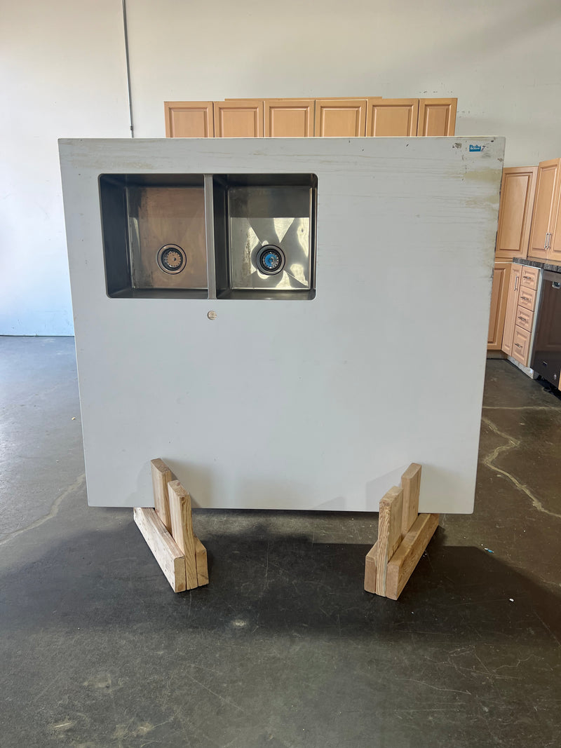 White Granite Countertop With Sink