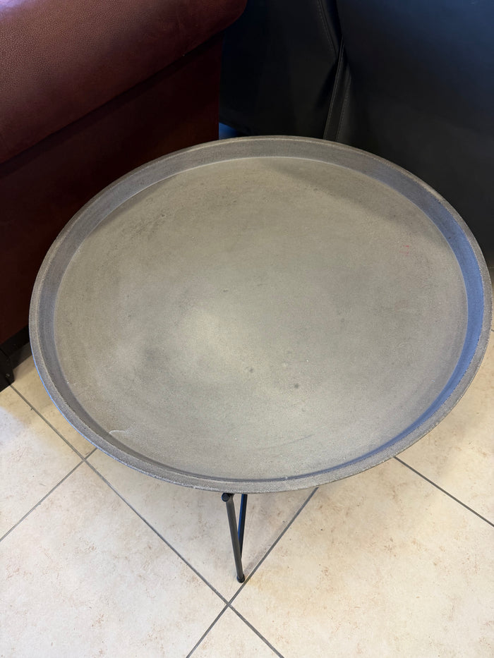 Industrial Concrete & Metal Round Coffee Table