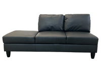 Black Leather Sofa - 3 seater