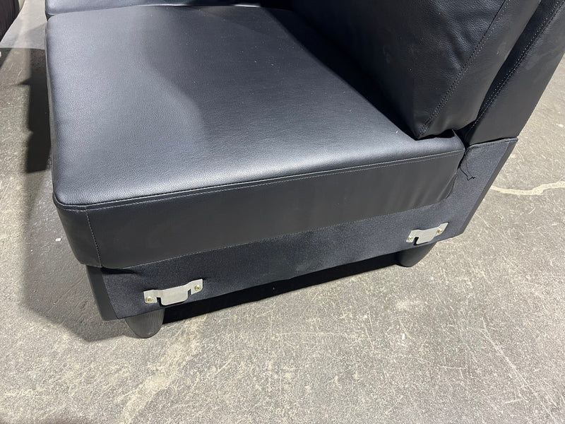 Black Leather Sofa - 3 seater