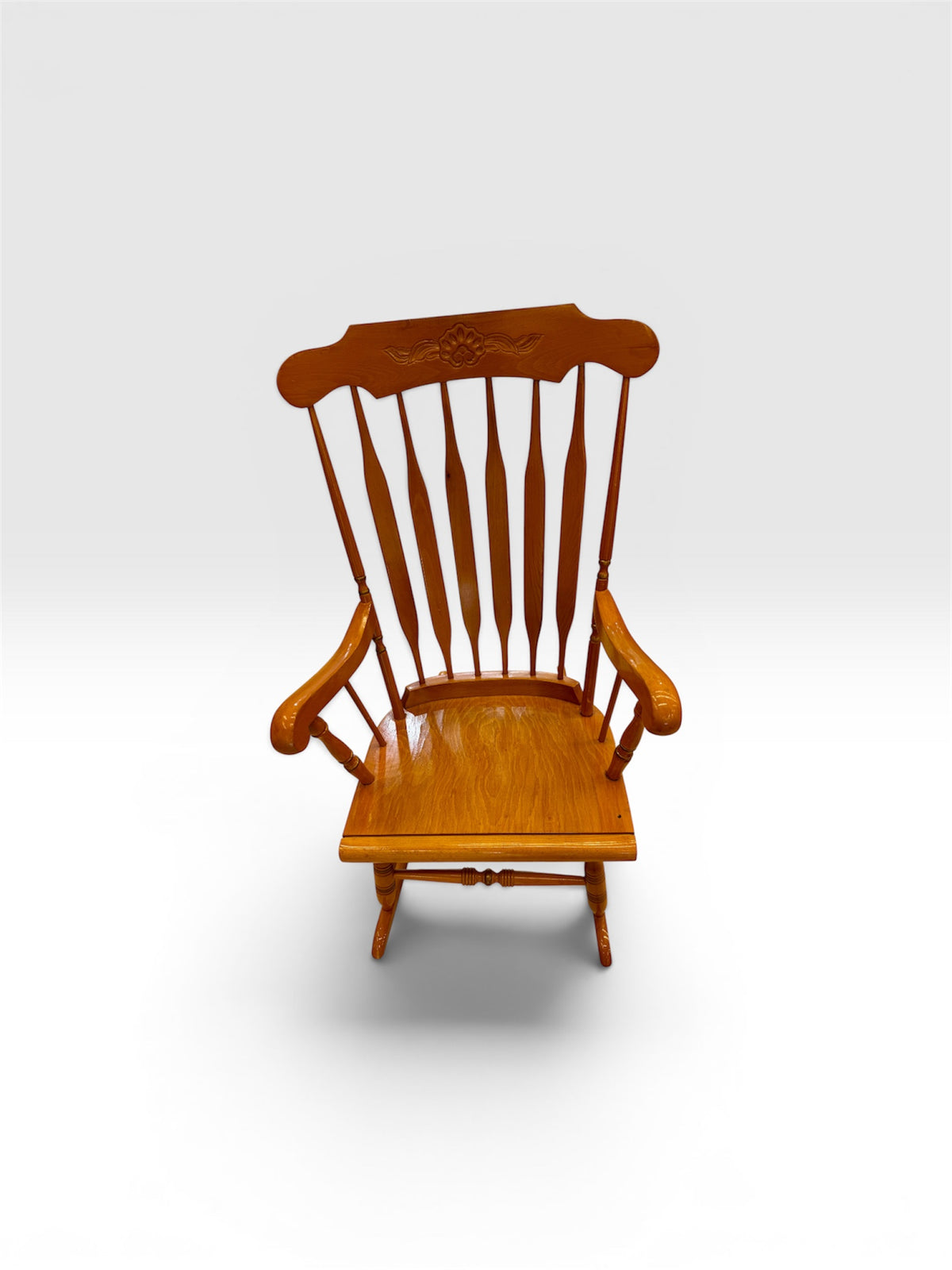 Vintage-Style Spindle Back Wooden Rocking Chair