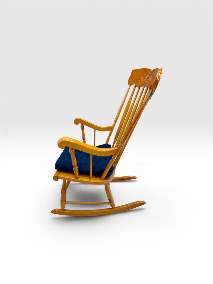 Vintage-Style Spindle Back Wooden Rocking Chair