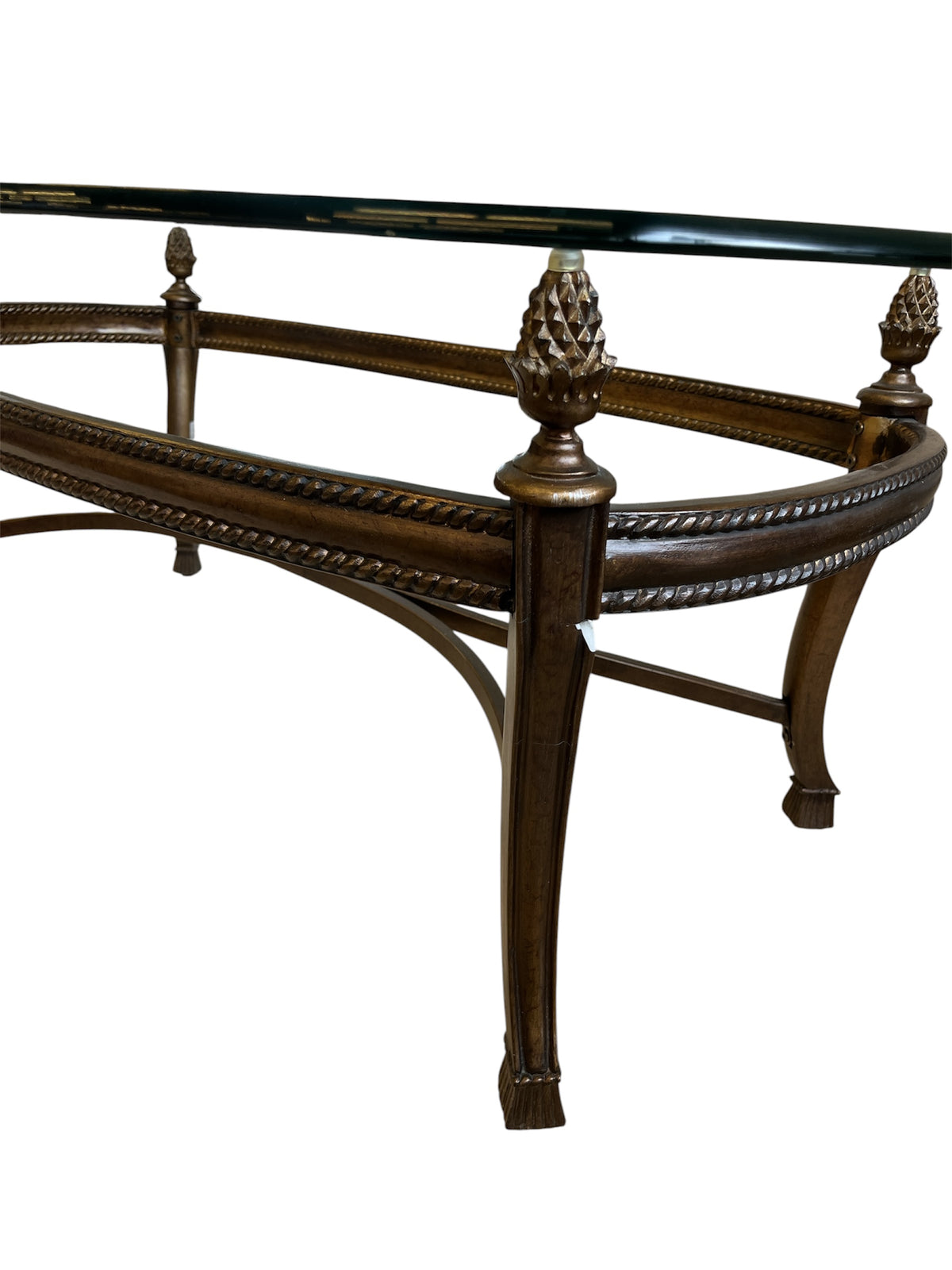 Regency Glass Top and Wrought Iron Base Coffee Table
