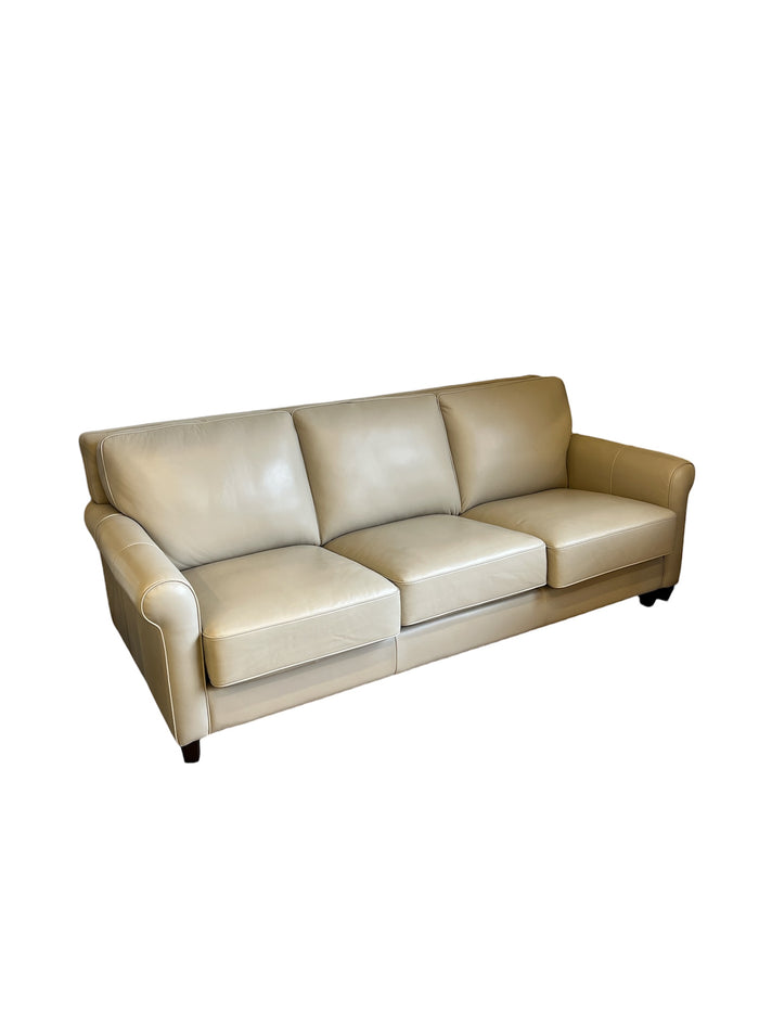 Cream 3-Seater Larsen Combination Leather Sofa