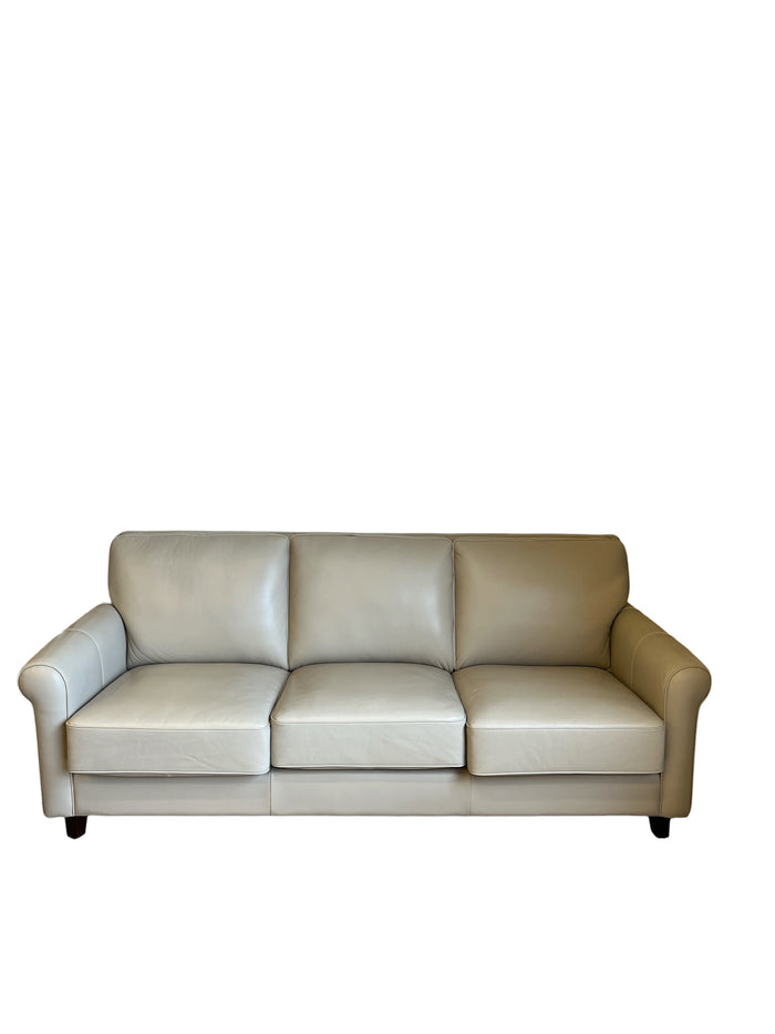 Cream 3-Seater Larsen Combination Leather Sofa