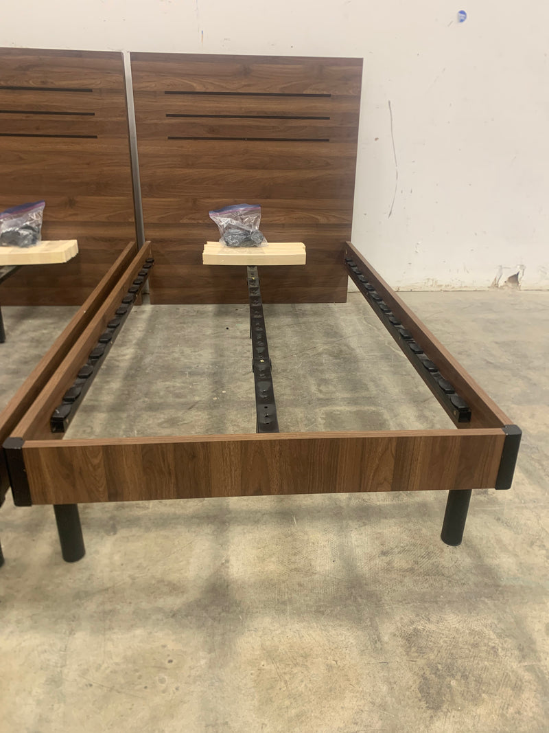 Structube Kali Twin Size Walnut Finish Bed