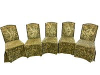 Green Floral Dining Chairs - Set of 5