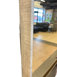 Floor Length Mirror with Distressed Cream Wood Frame