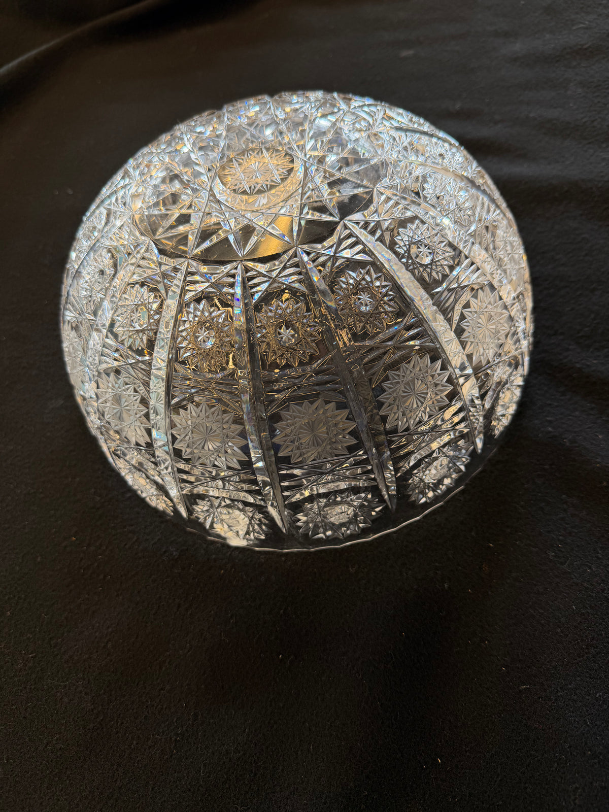 Vintage Brilliant Cut Crystal Centerpiece Bowl