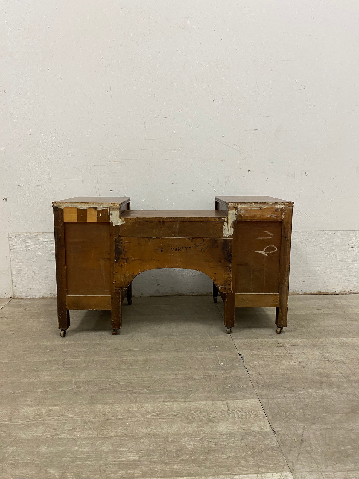 Vintage 4 Drawer Walnut Vanity