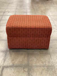 Burnt Orange Accent Chair with Ottoman