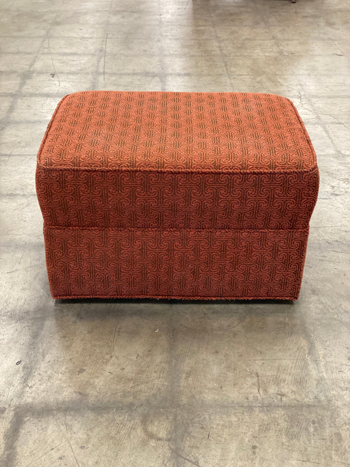 Burnt Orange Accent Chair with Ottoman