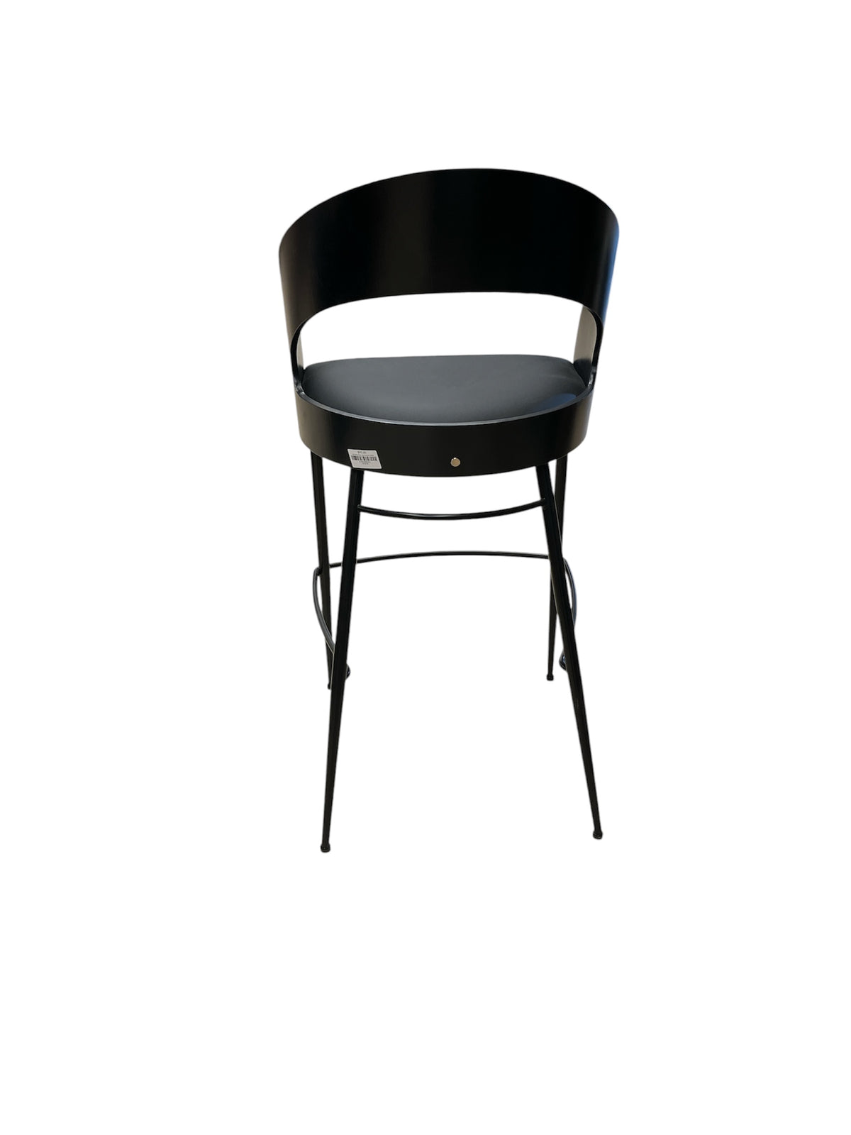 Black Bar Stool with Curved Backrest