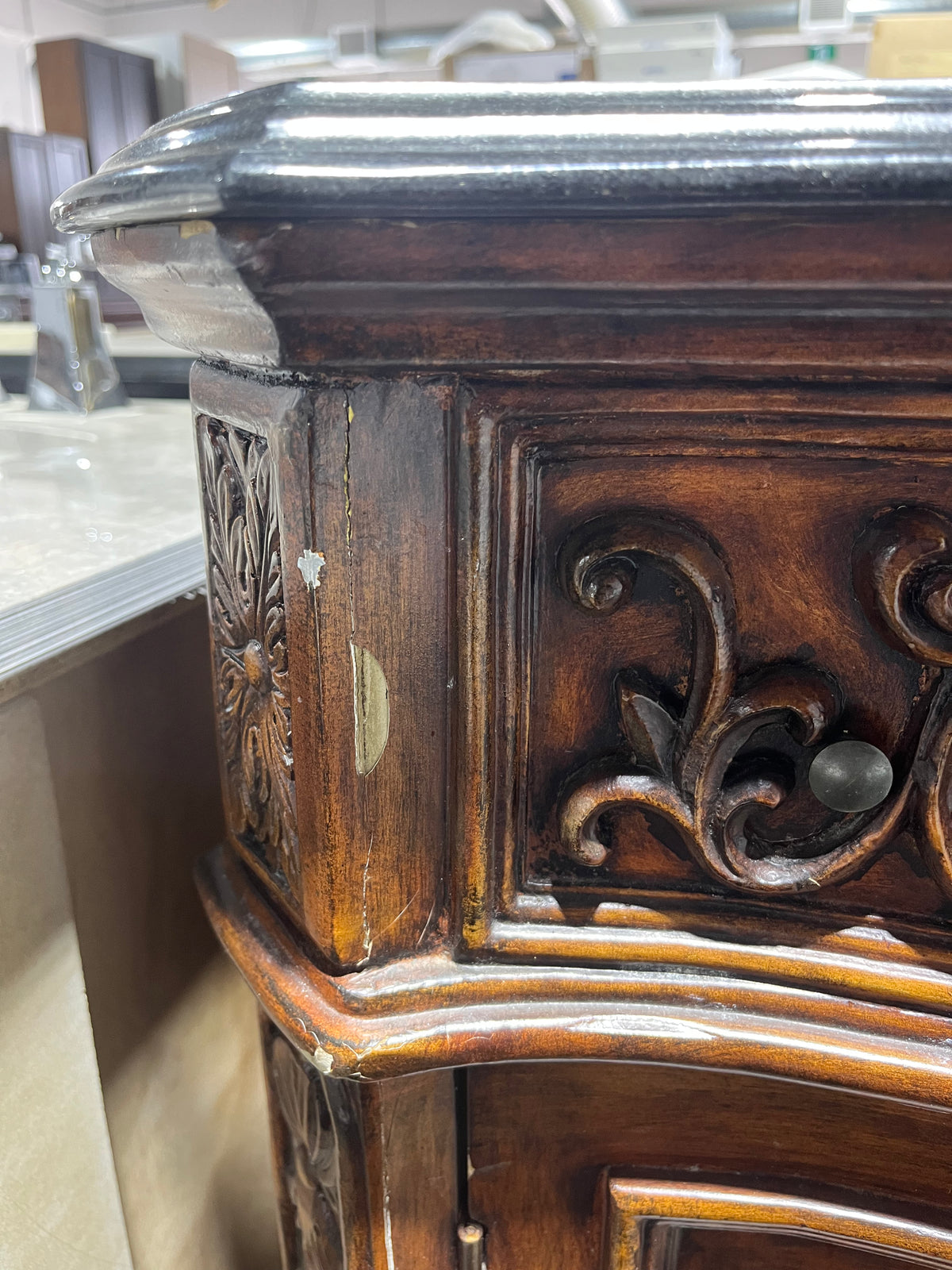 Antique Style Bathroom Vanity with Moen Faucet