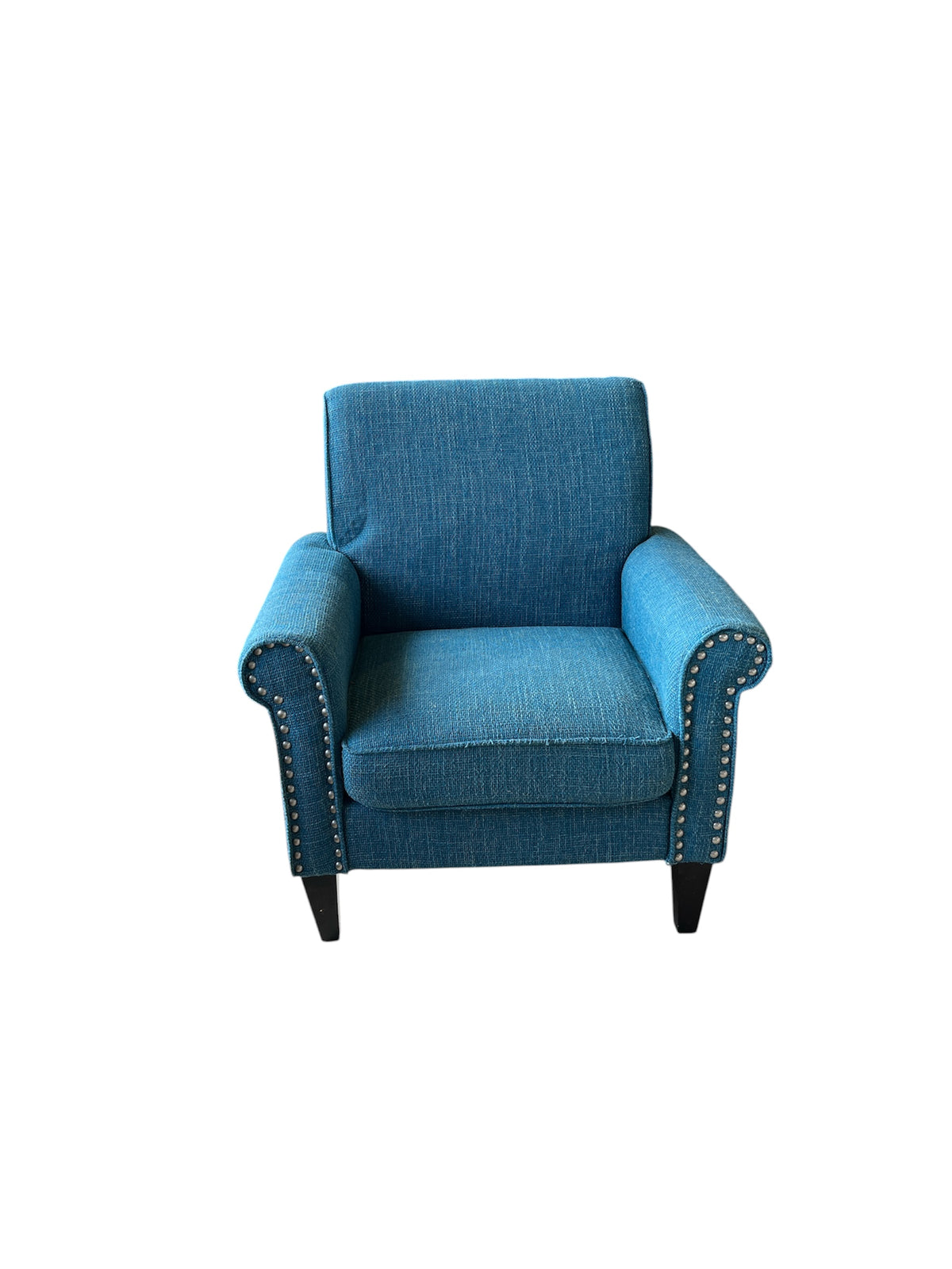 Blue Accent Armchair With Nailhead Trim