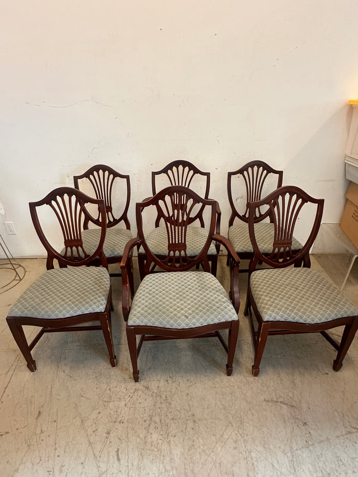 Dark Brown Dining Table W/6 Dining Chairs