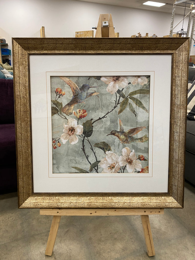 Floral and Hummingbird Wall Art