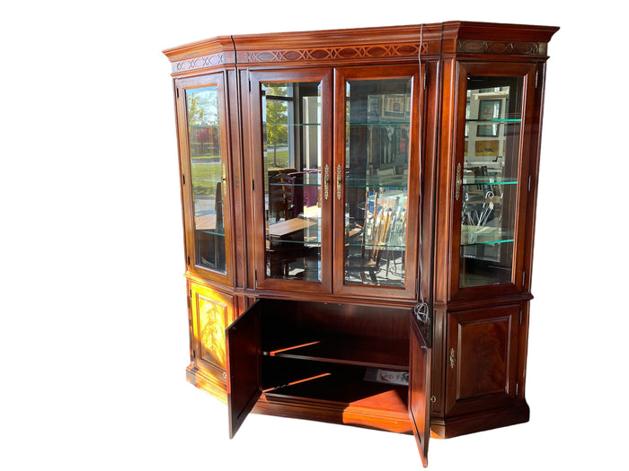 Thomasville Mahogany 4 Glass Door Curio Cabinet