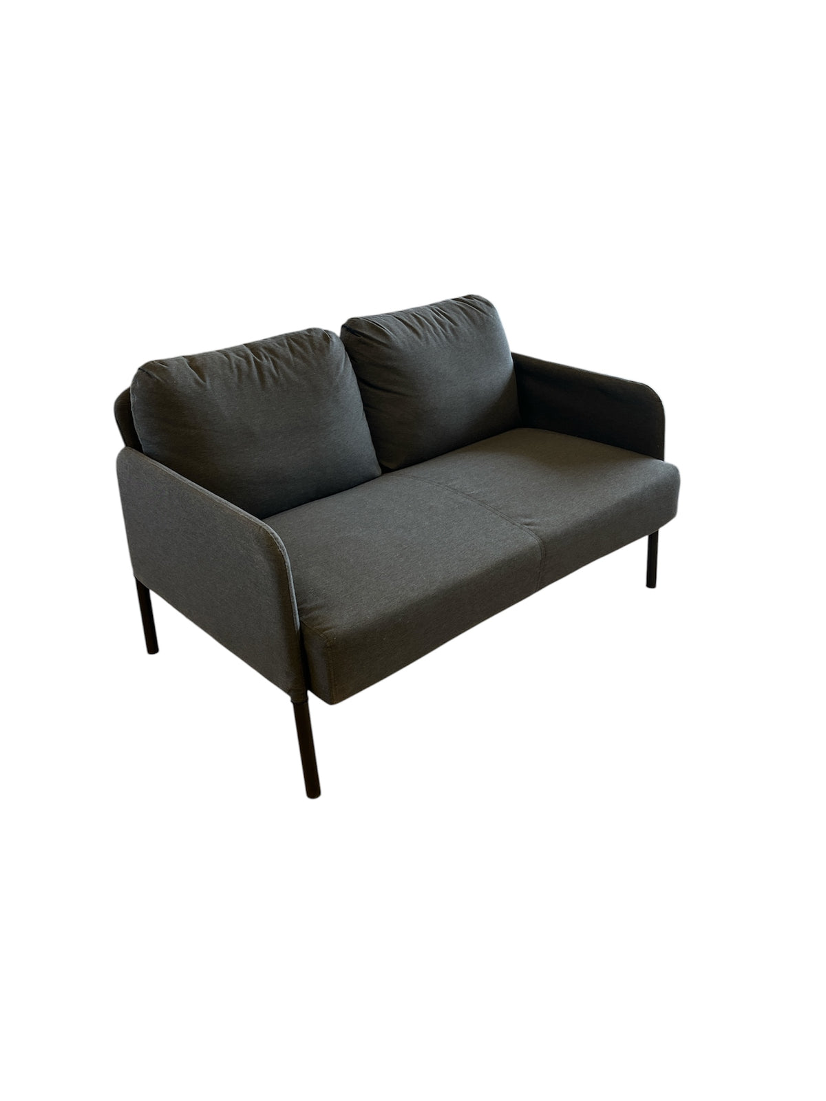Modern Compact Dark Grey Loveseat