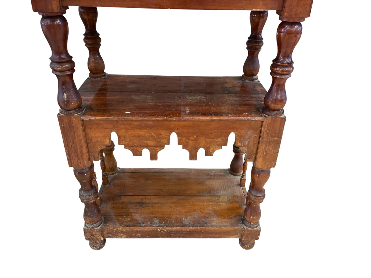 Antique 3 Tiered Tall Console Table