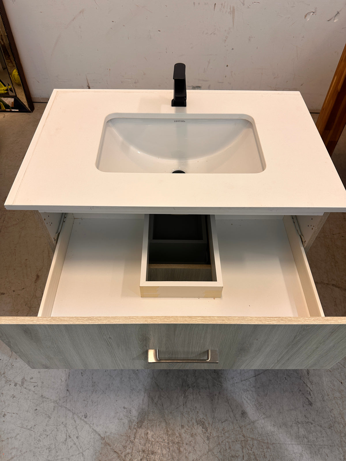 Stone top bathroom vanity