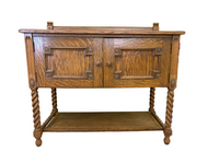 Vintage Golden Oak Sideboard with Lower Shelf