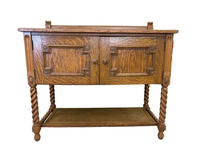 Vintage Golden Oak Sideboard with Lower Shelf