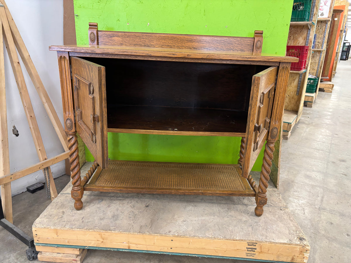 Vintage Golden Oak Sideboard with Lower Shelf