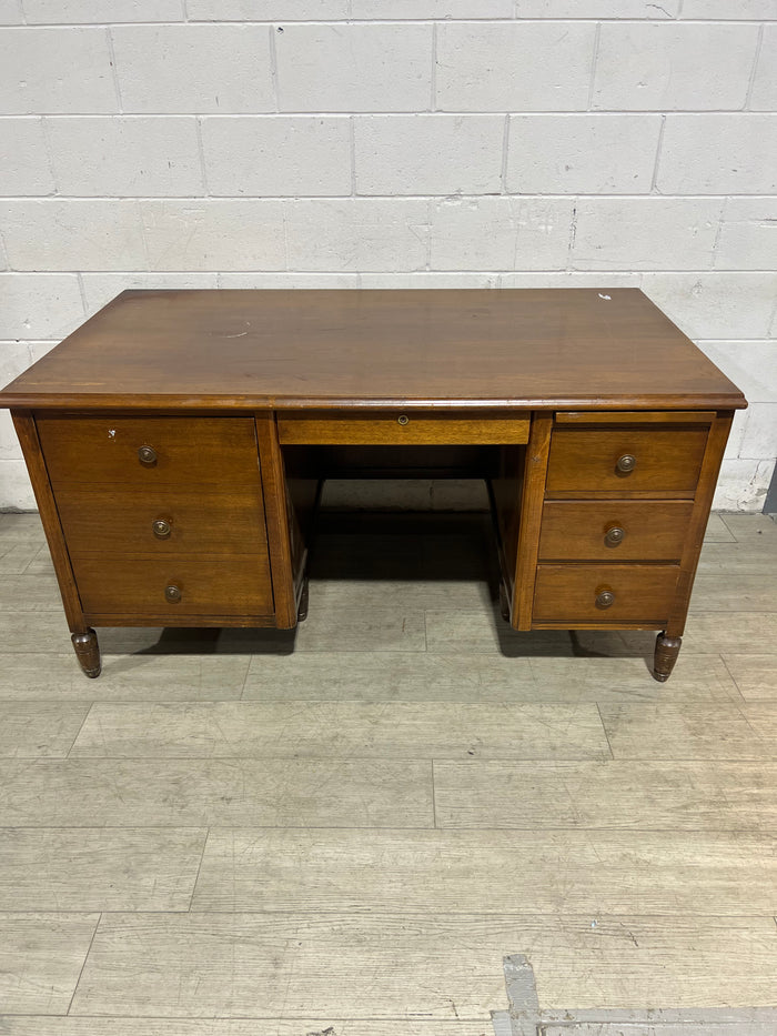 Brown Wood Office Desk With