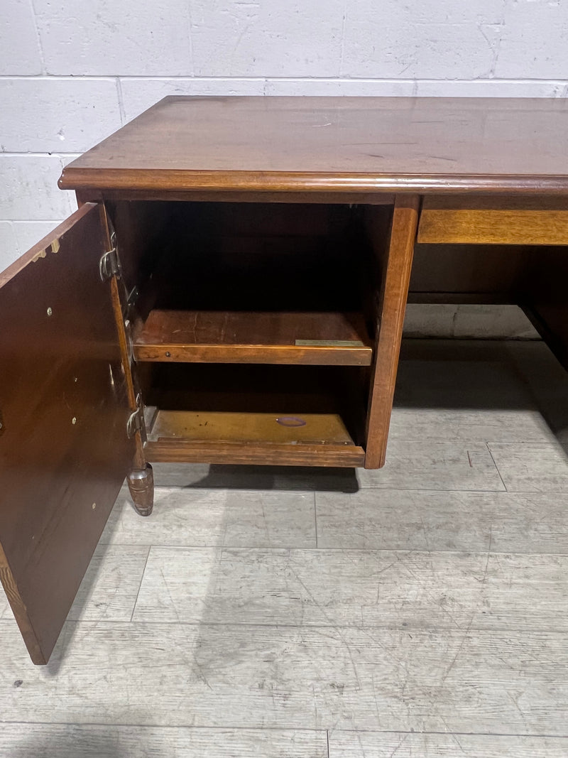 Brown Wood Office Desk With