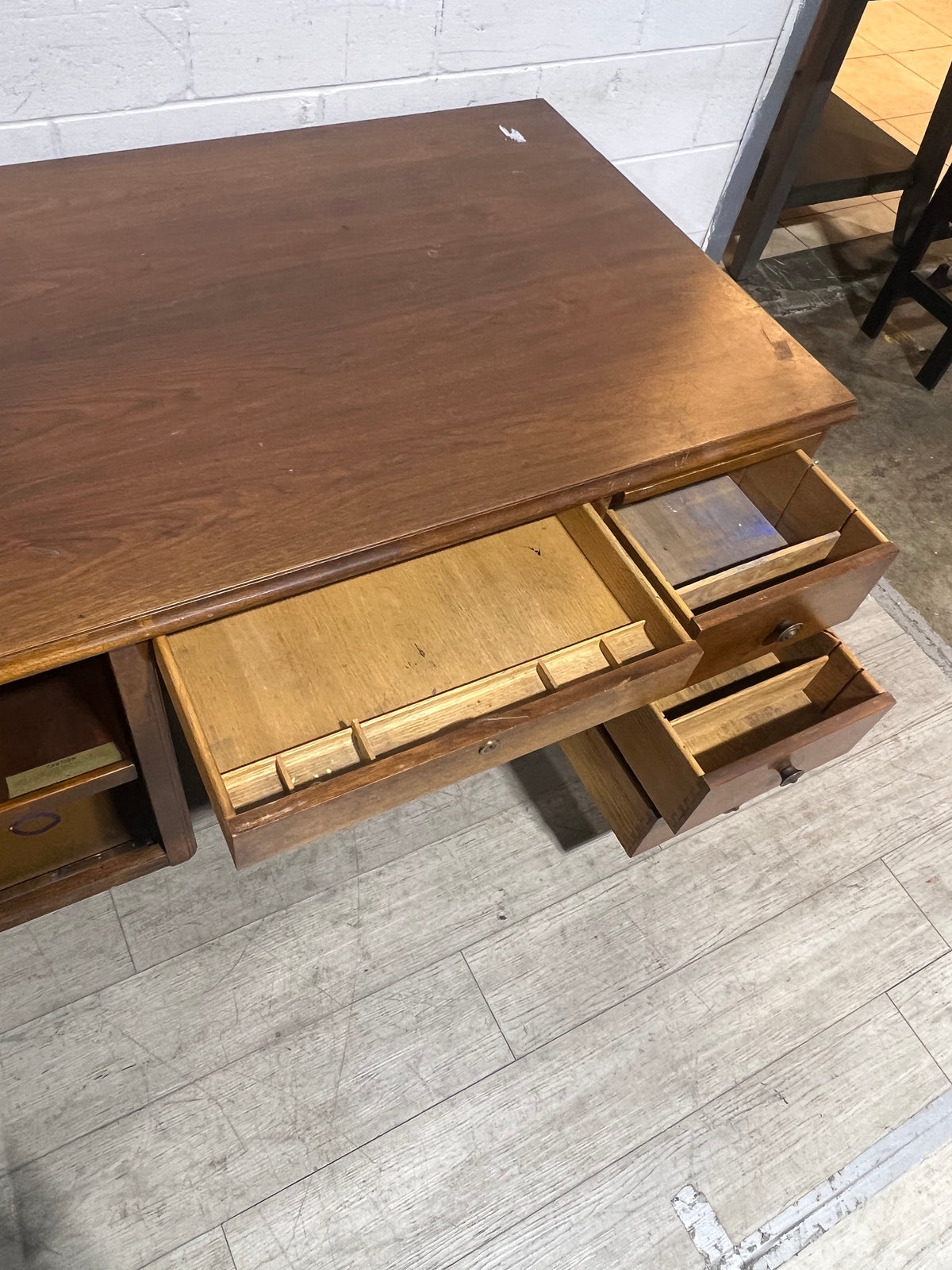 Brown Wood Office Desk With