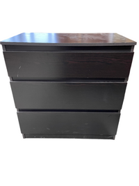 3 Drawers Dresser in Color Black