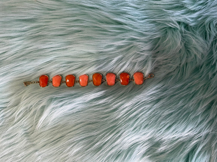 Vintage LISNER Neon Orange Lucite Bracelet