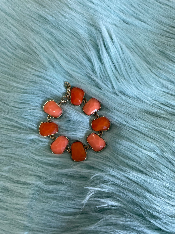 Vintage LISNER Neon Orange Lucite Bracelet