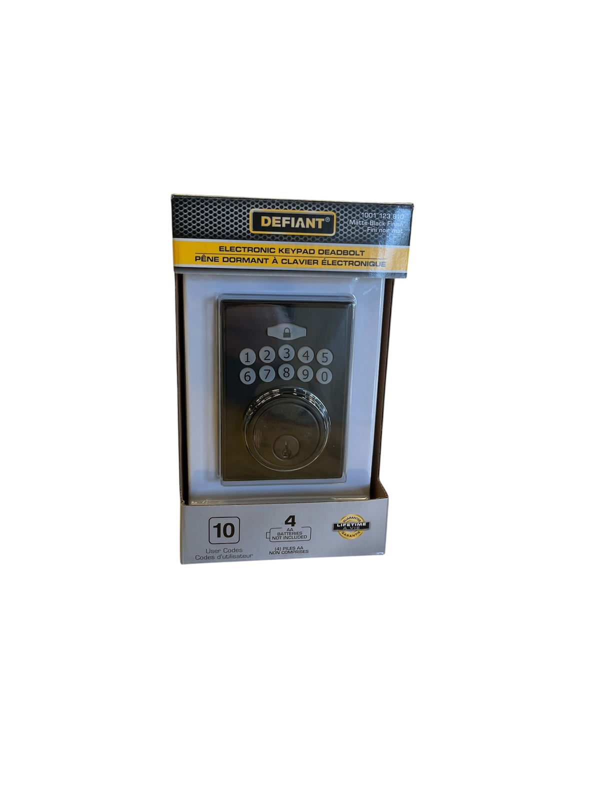 Defiant Square Matte Black Electronic Keypad Deadbolt