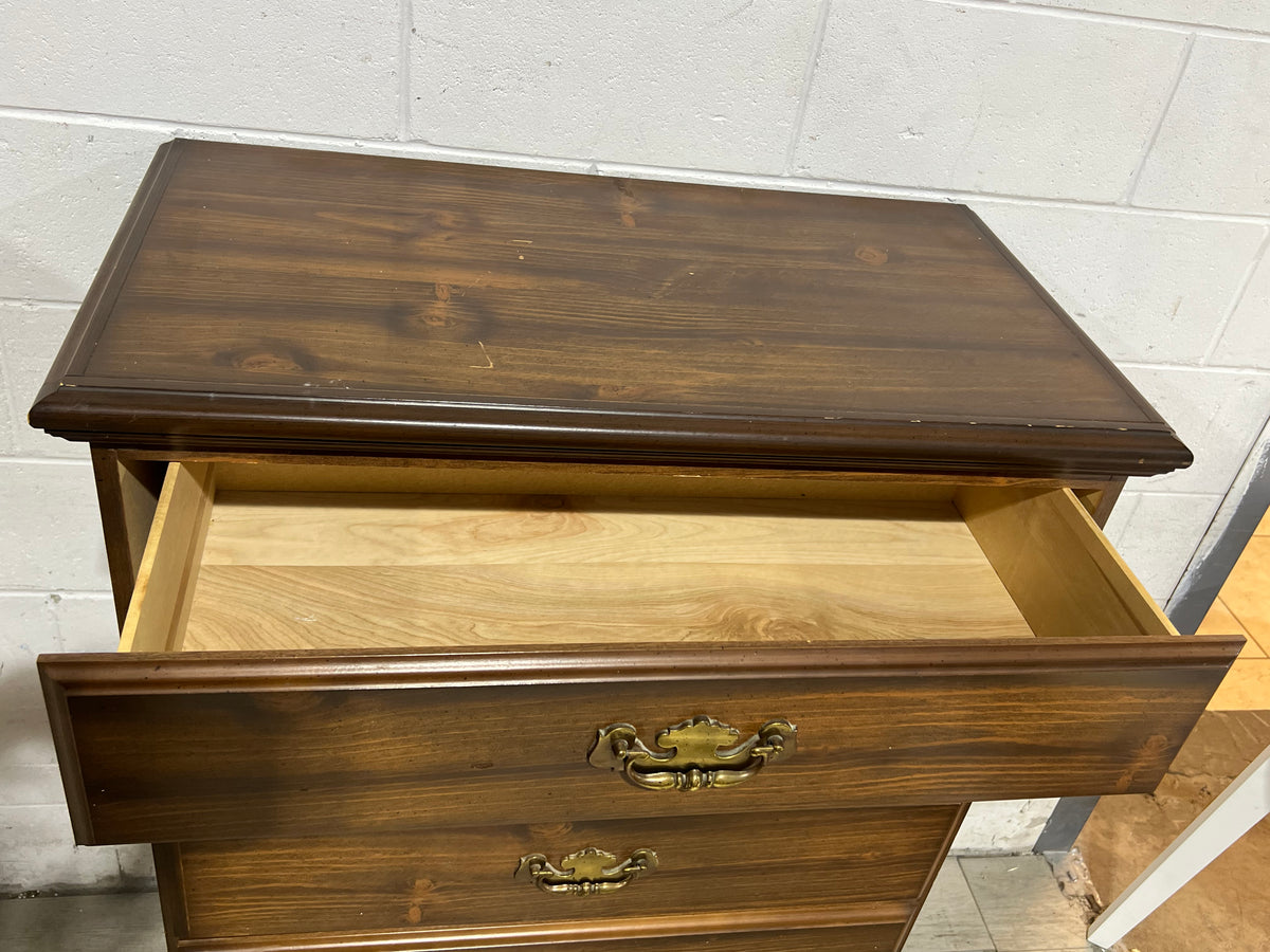 Brown Tall Dresser - 5 Drawers